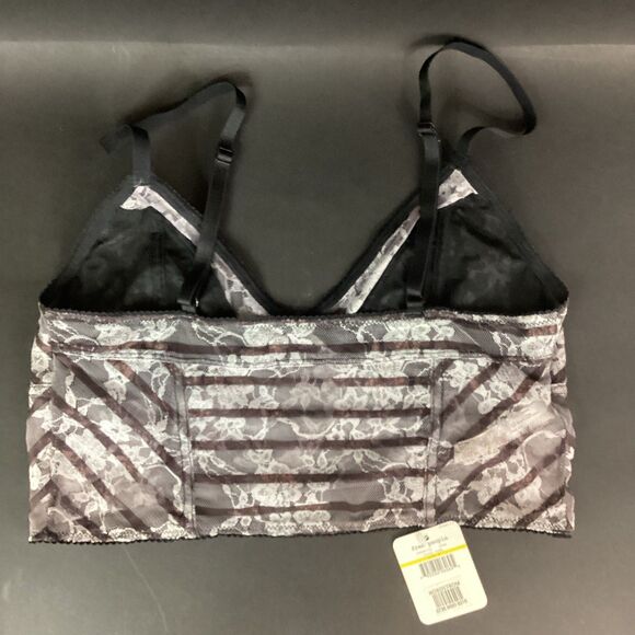 Intimately Free People Bralette- Sz Medium- Striped Floral- Ivory Comb Sheer NWT - Picture 2 of 8